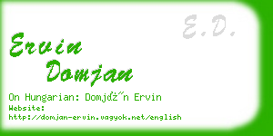 ervin domjan business card